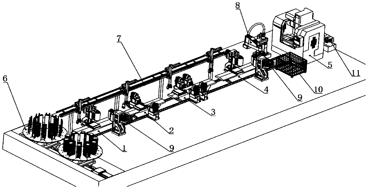 Intelligent plate part machining production line provided with universal equipment and special equipment