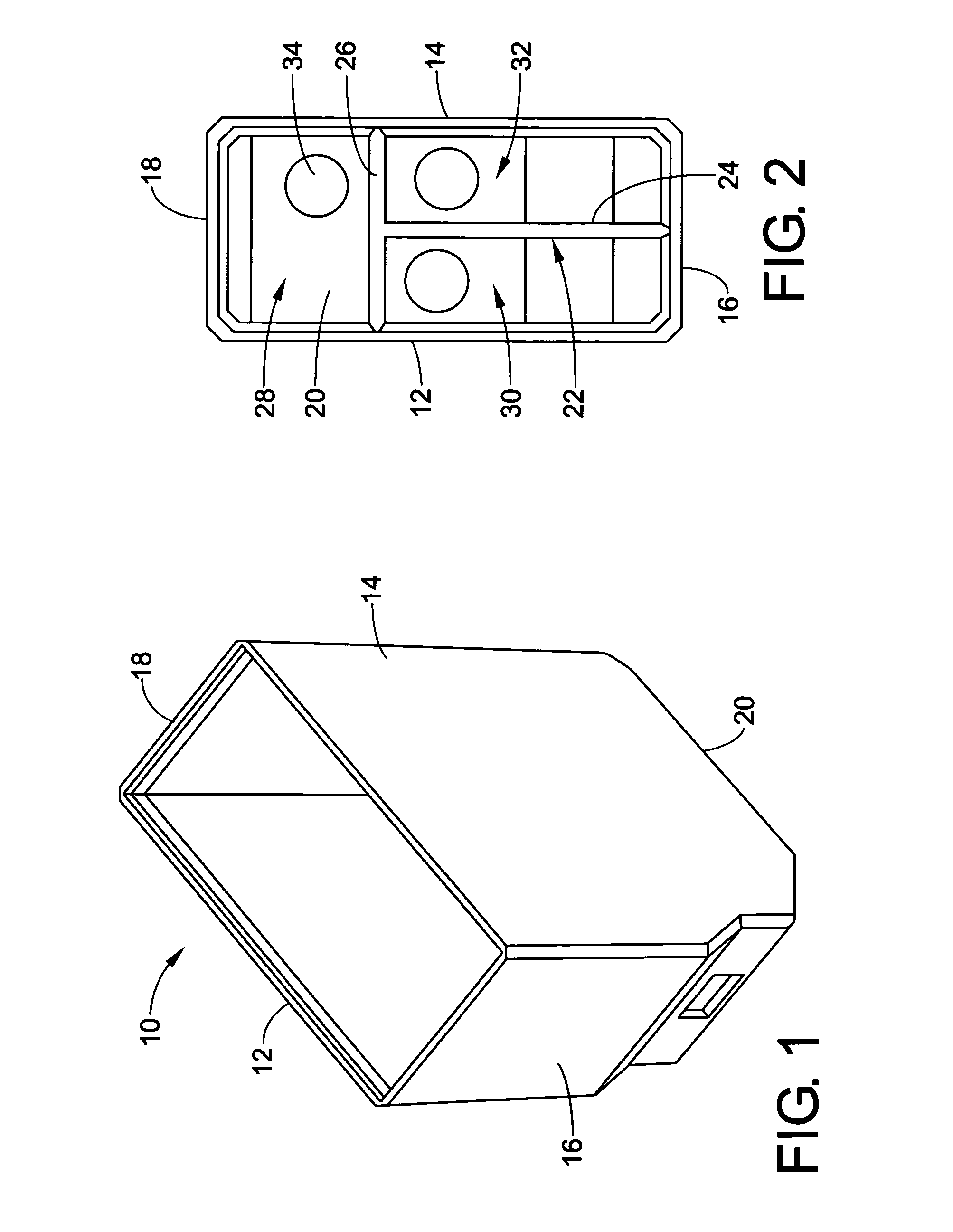 Partition structures for the interior of an ink container