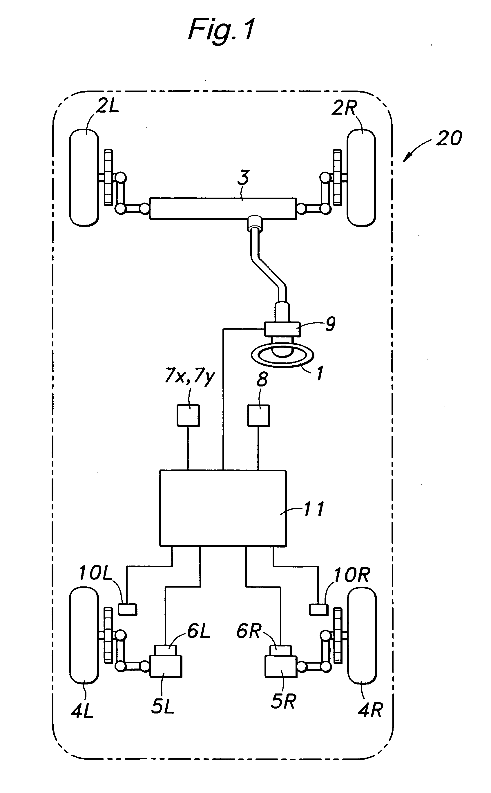 Rear wheel steering angle controlling device for vehicles