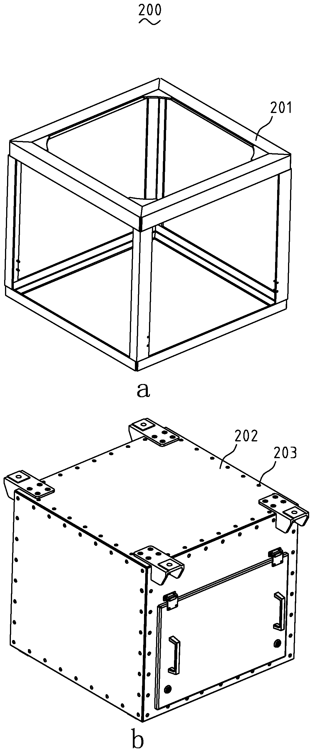 Box structure based on riveting