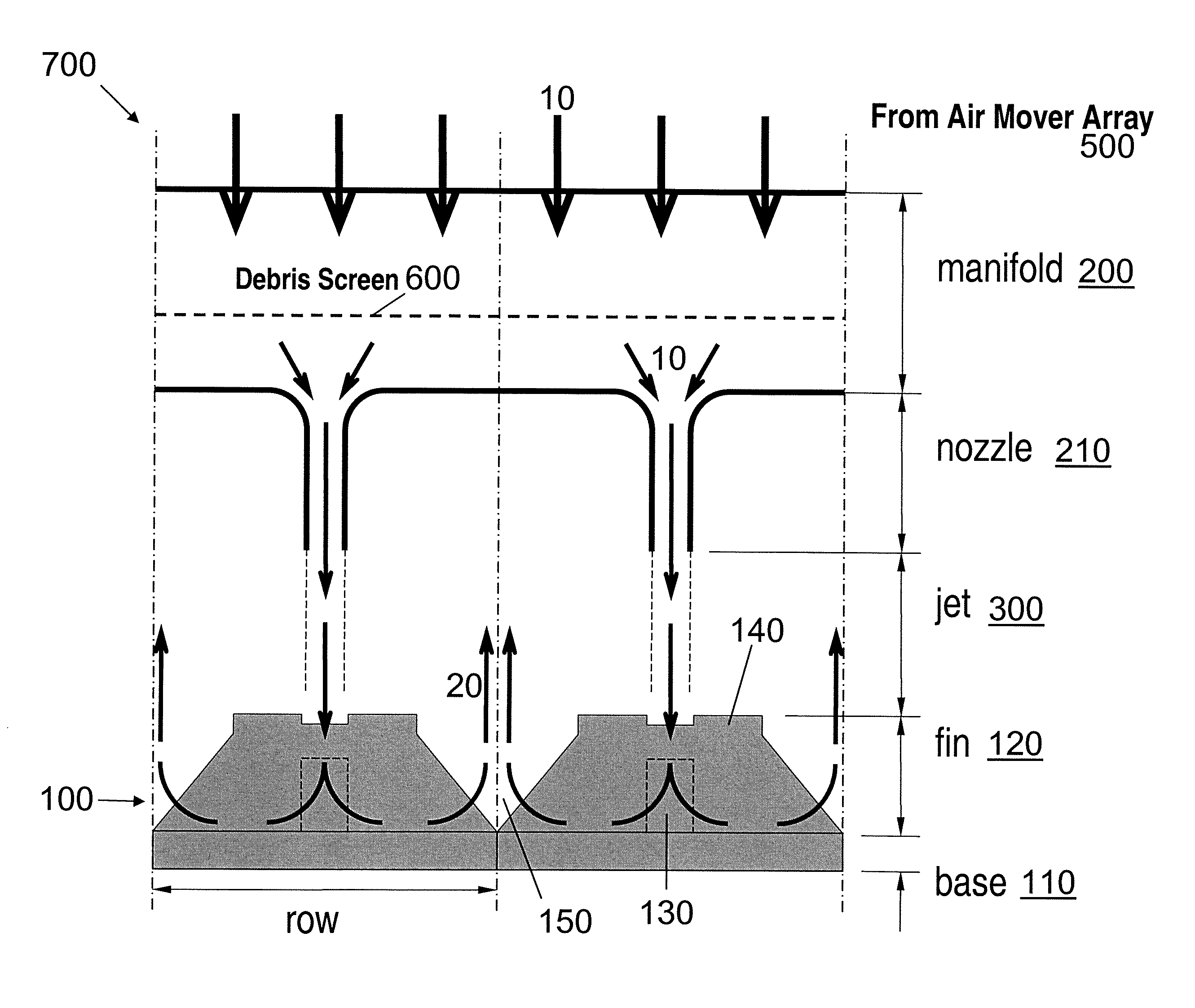 Architecture for gas cooled parallel microchannel array cooler