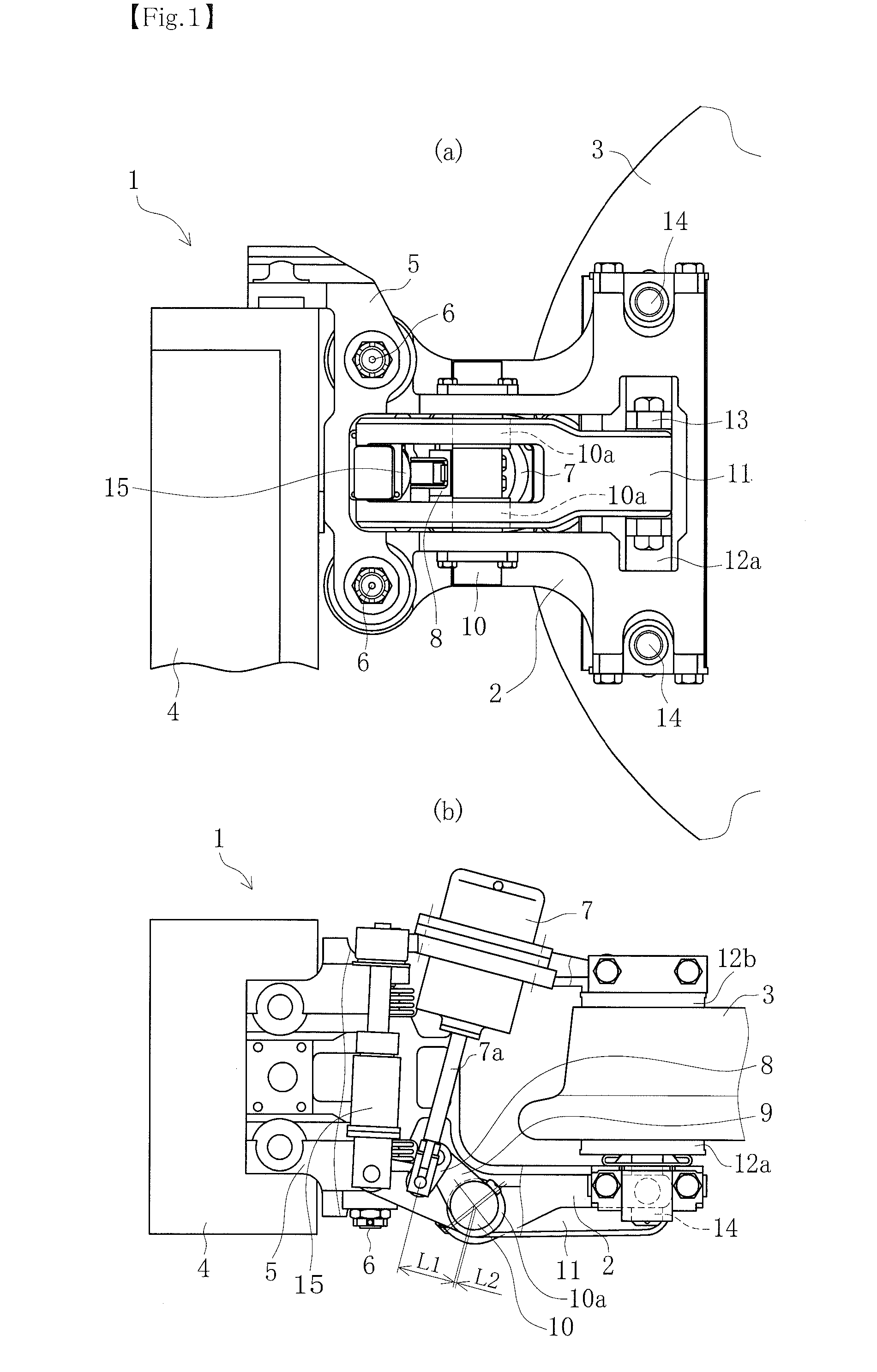 Caliper brake device for railway vehicles