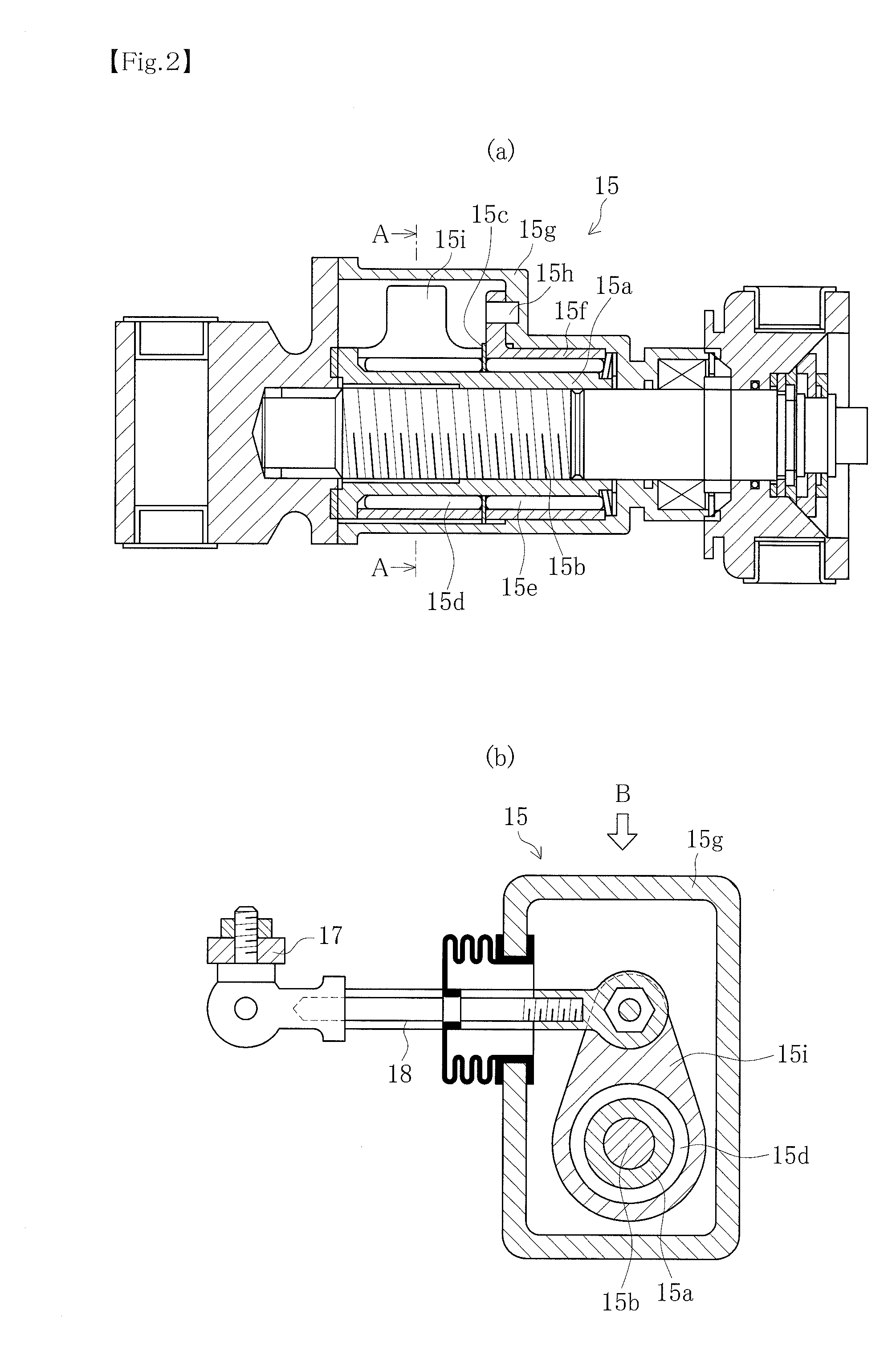 Caliper brake device for railway vehicles