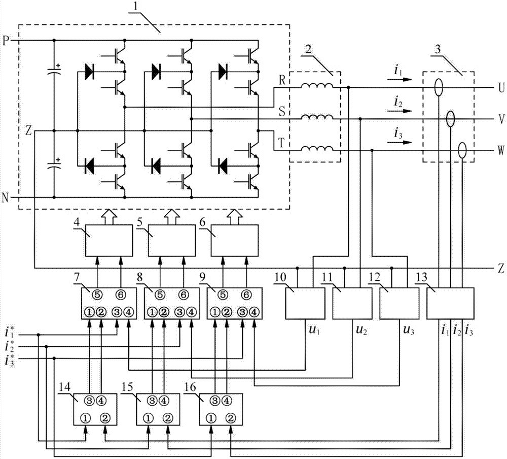 Three-level hysteresis current tracking inverter and control method of three-level hysteresis current tracking inverter