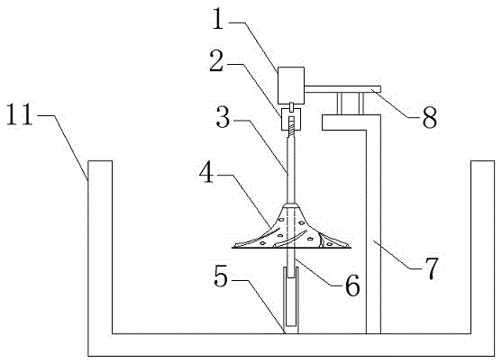 Stirring mechanism used in sewage treatment pool