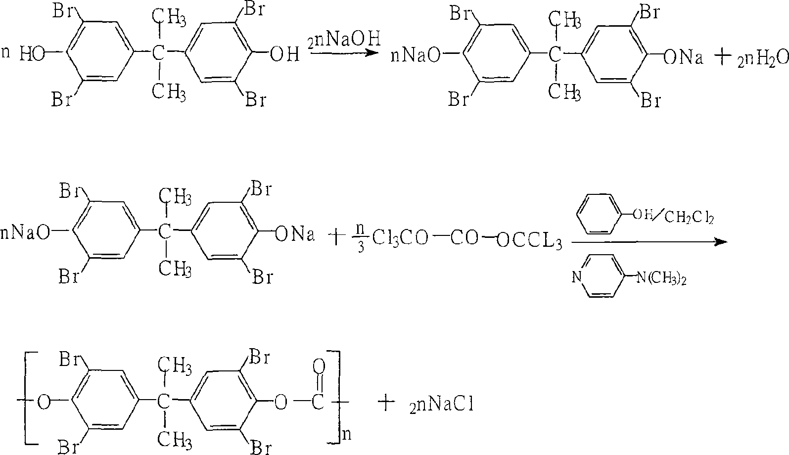 Method for preparing tetrabromo-bisphenol A polycarbonate