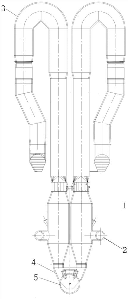 System for large production increasing, nitrogen reduction and consumption reduction of KHD type cement kiln