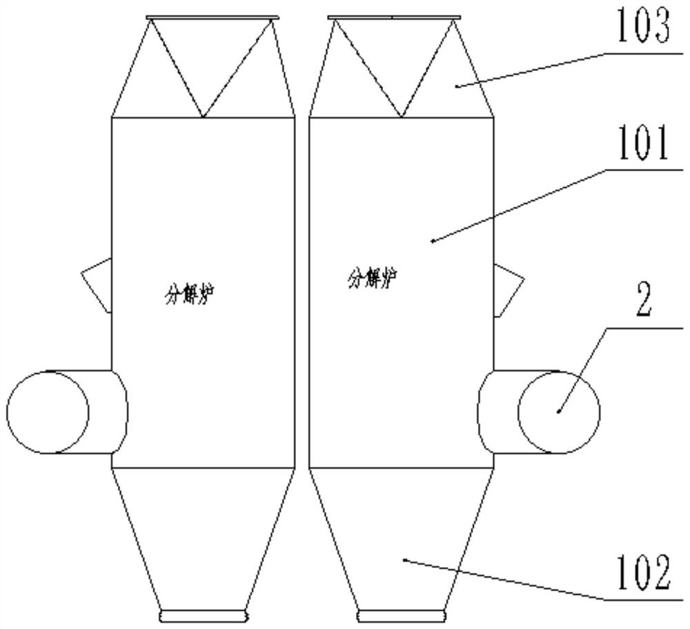 System for large production increasing, nitrogen reduction and consumption reduction of KHD type cement kiln