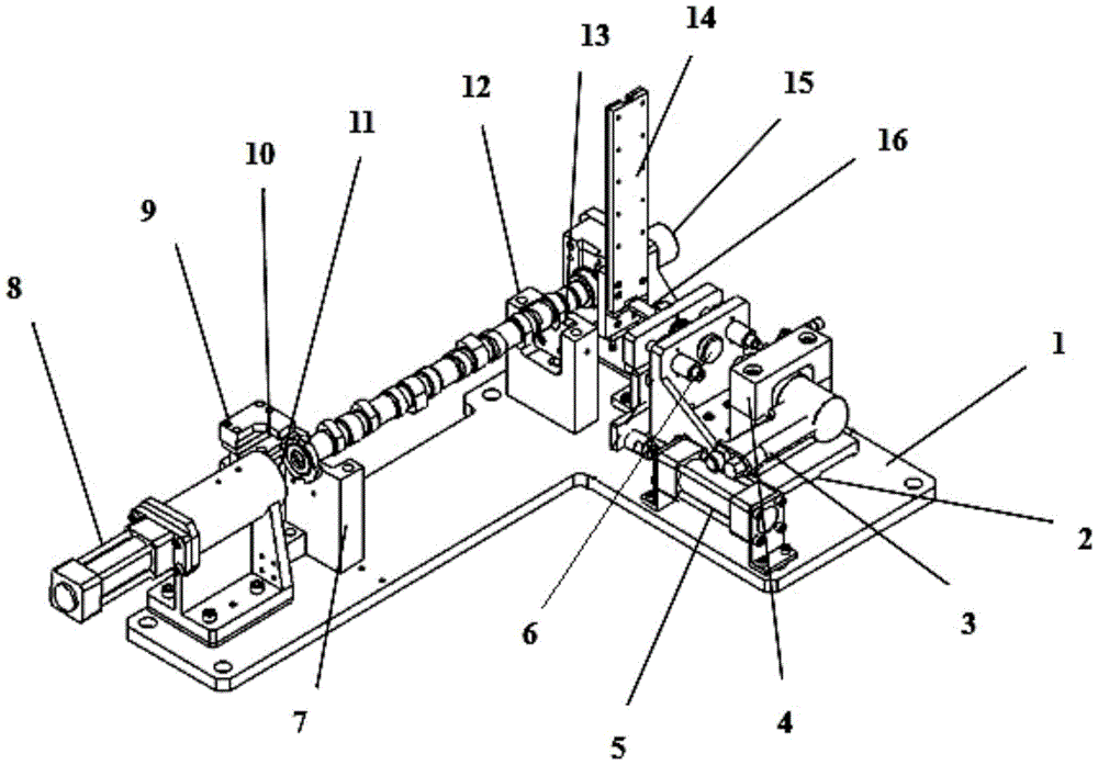 A camshaft half-round key pressing machine