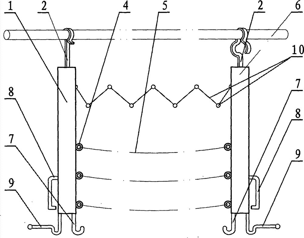 Combined rack and canopy capable of extending, ascending and descending