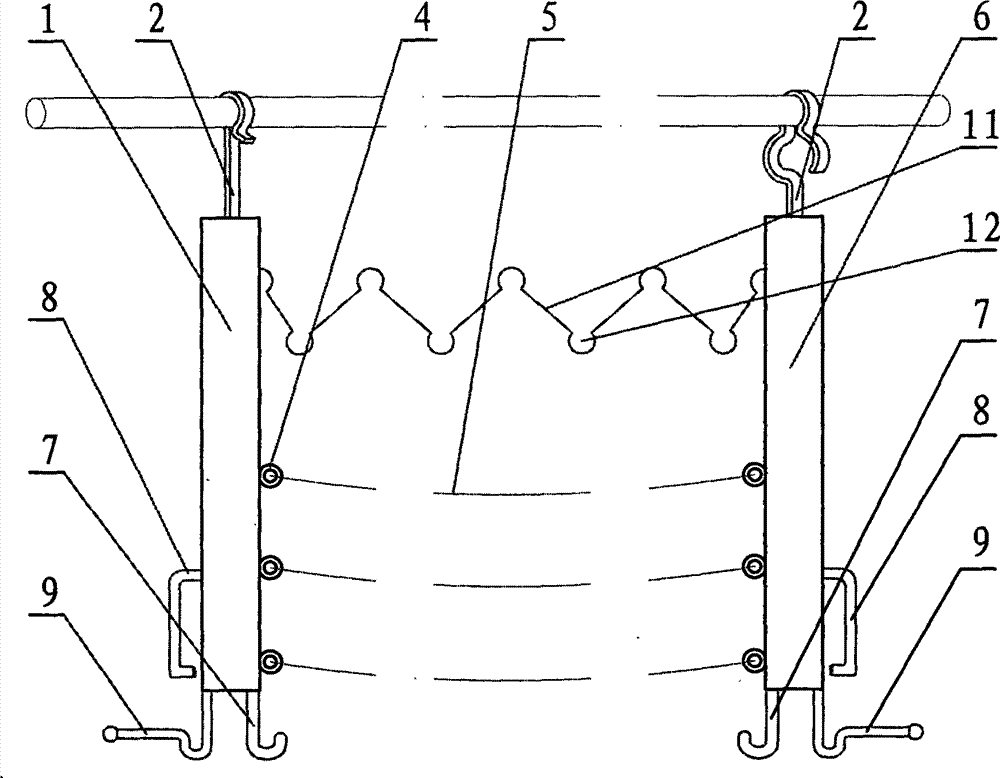 Combined rack and canopy capable of extending, ascending and descending