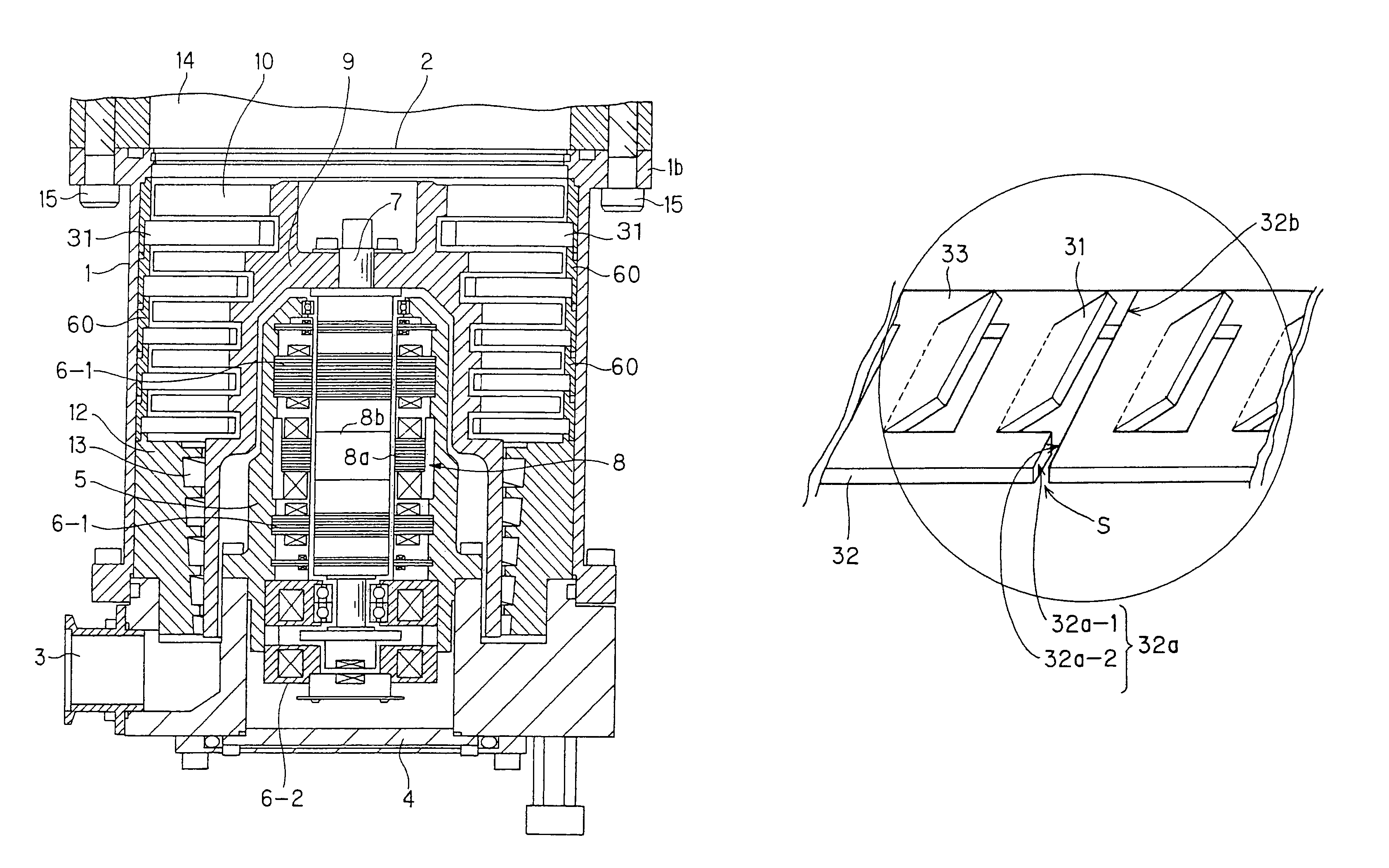 Stator vane of turbo molecular pump