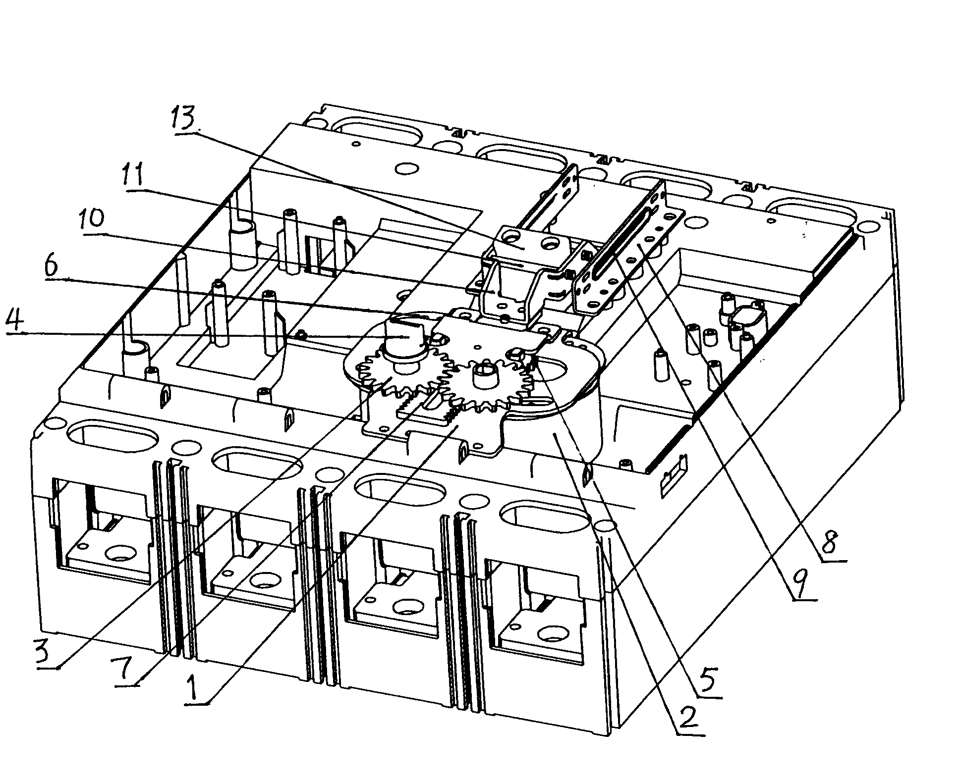 Double-motor operation device of circuit breaker