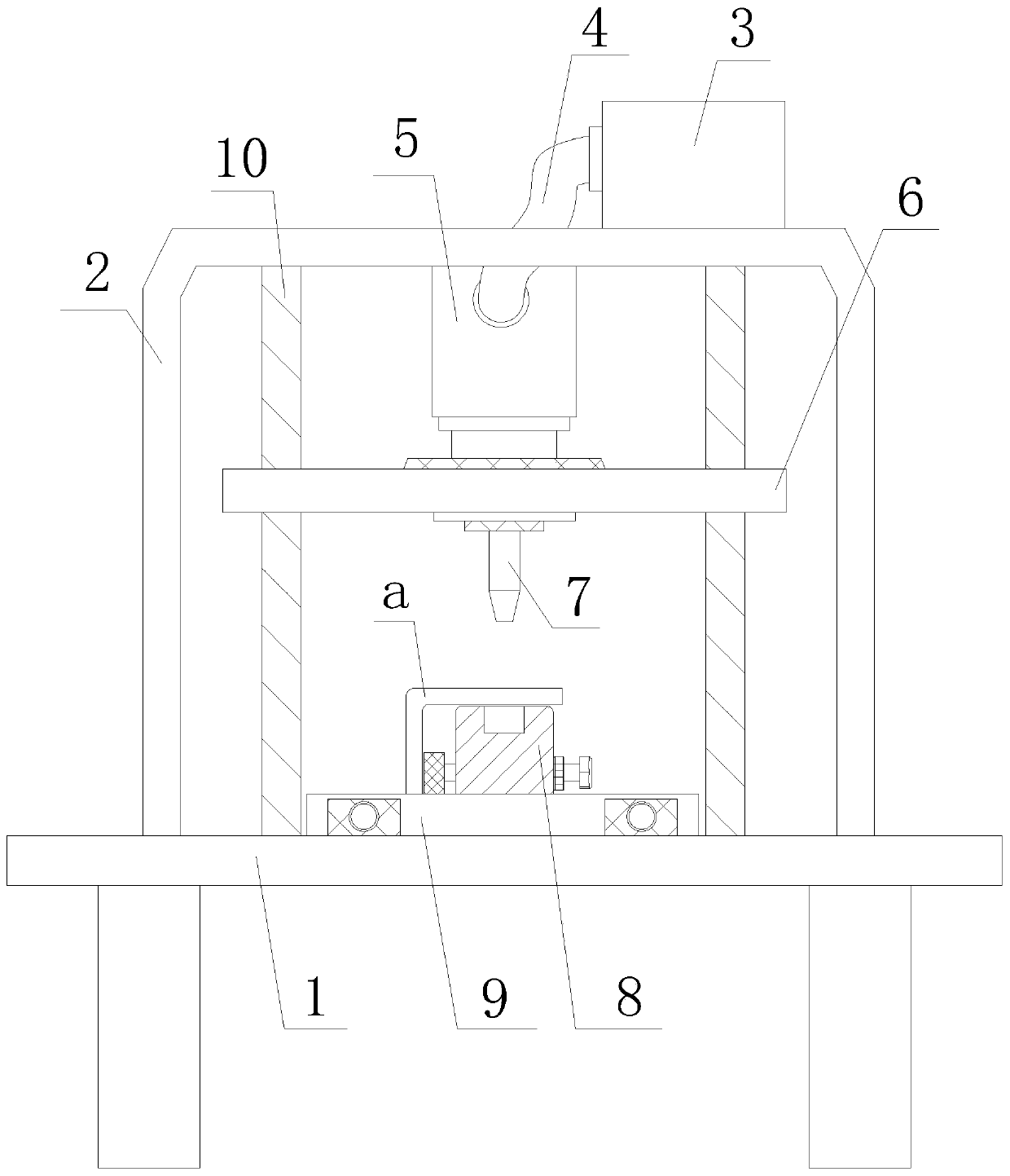 Electric control cabinet L-shaped steel member punching device