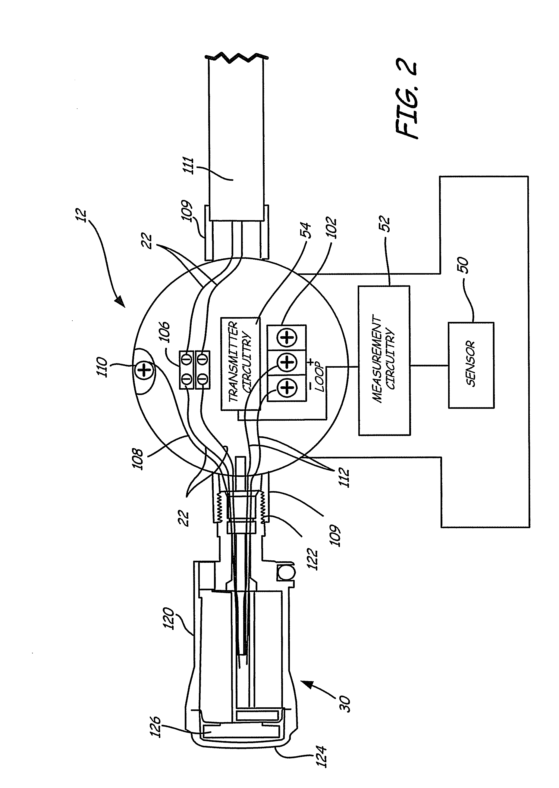 RF adapter for field device with variable voltage drop