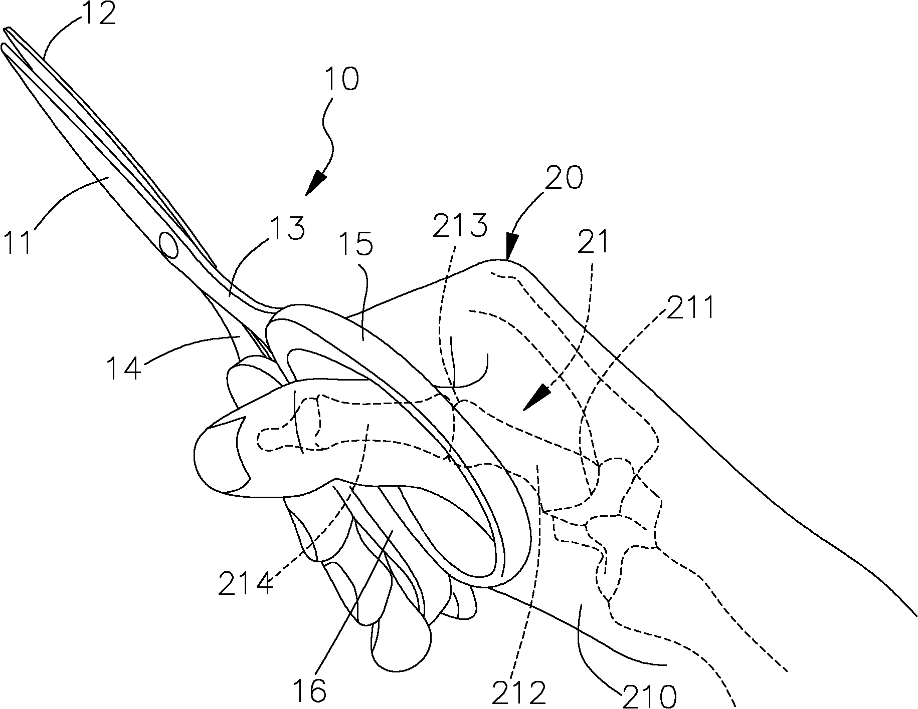 Scissors holding structure