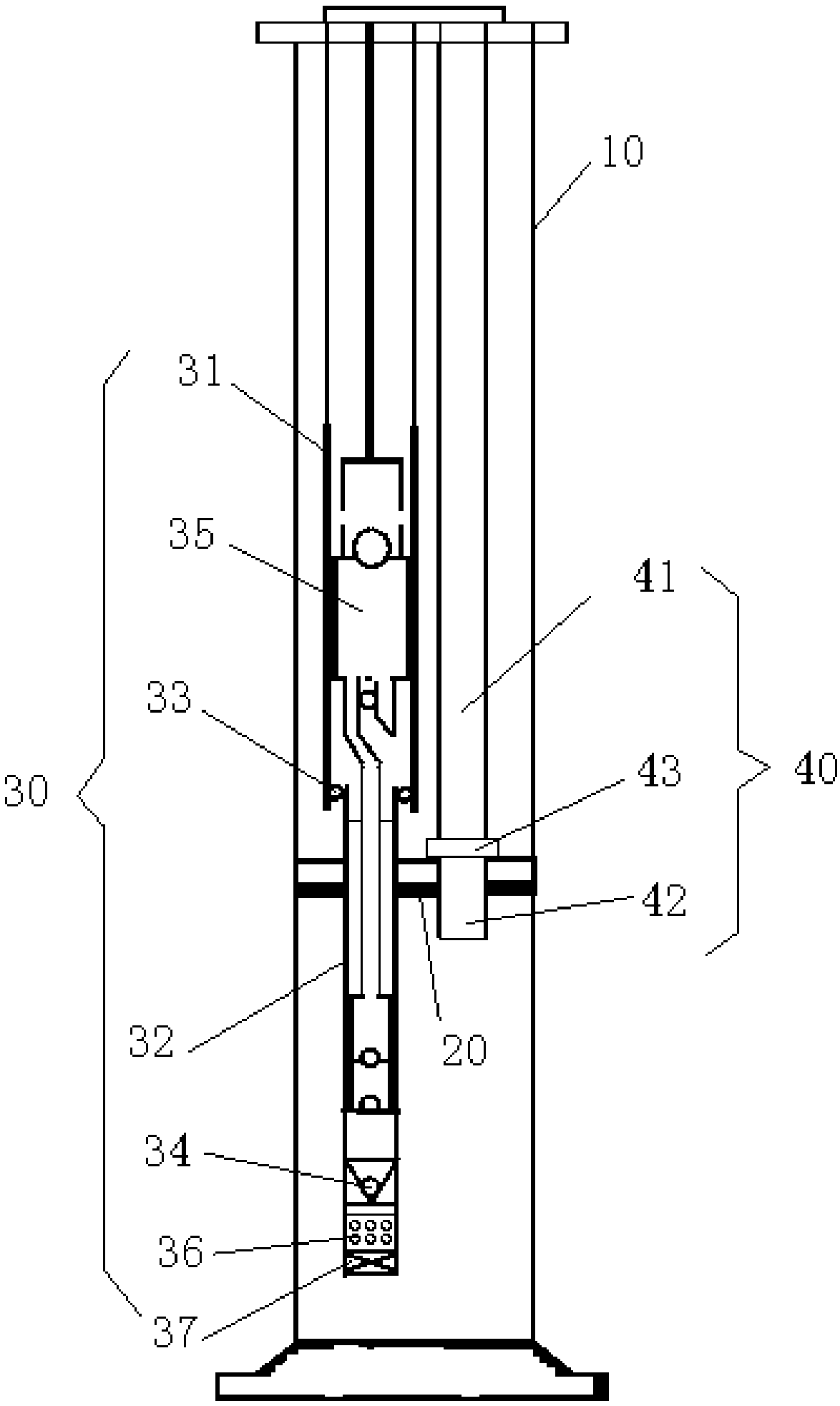 Layered gas collecting pipe column assembly and gas collecting device having the same