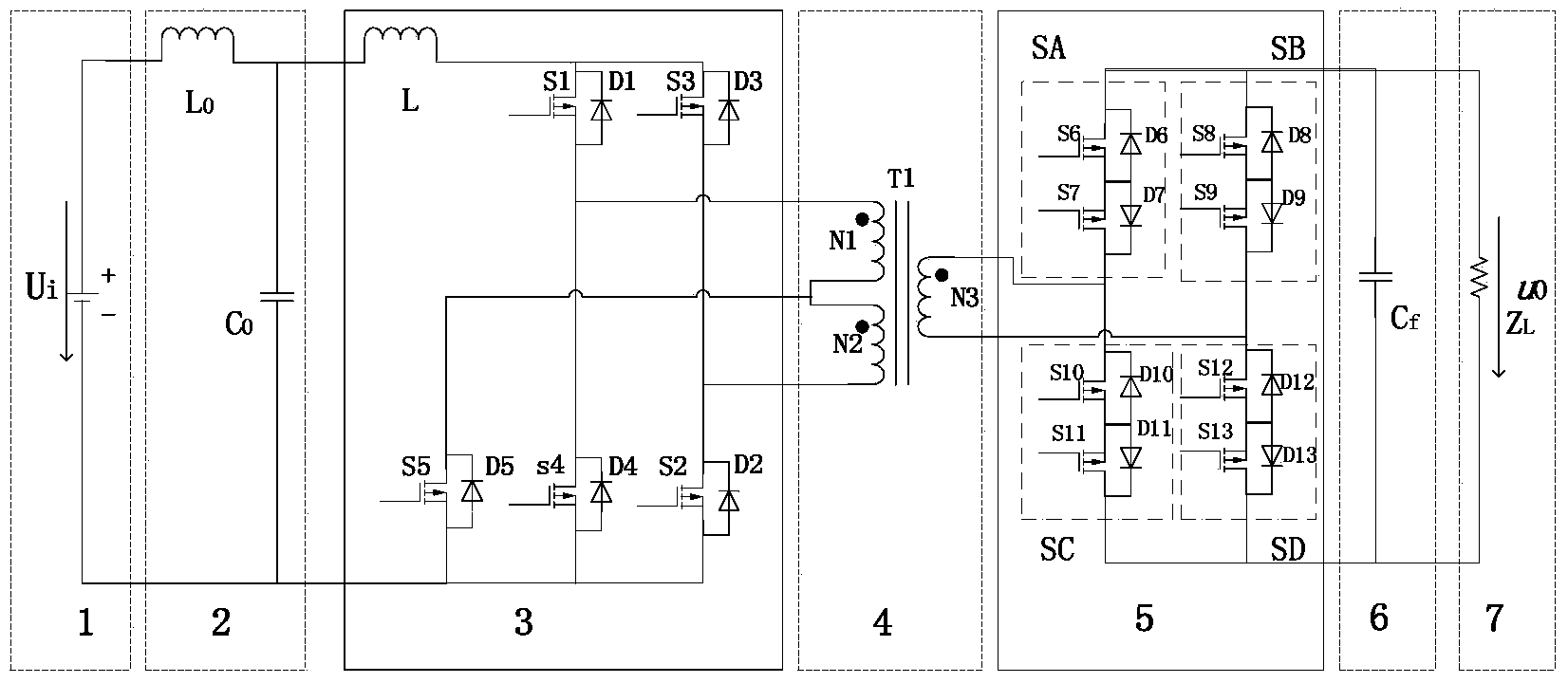 High frequency isolation type three-level inverter based on Boost converter