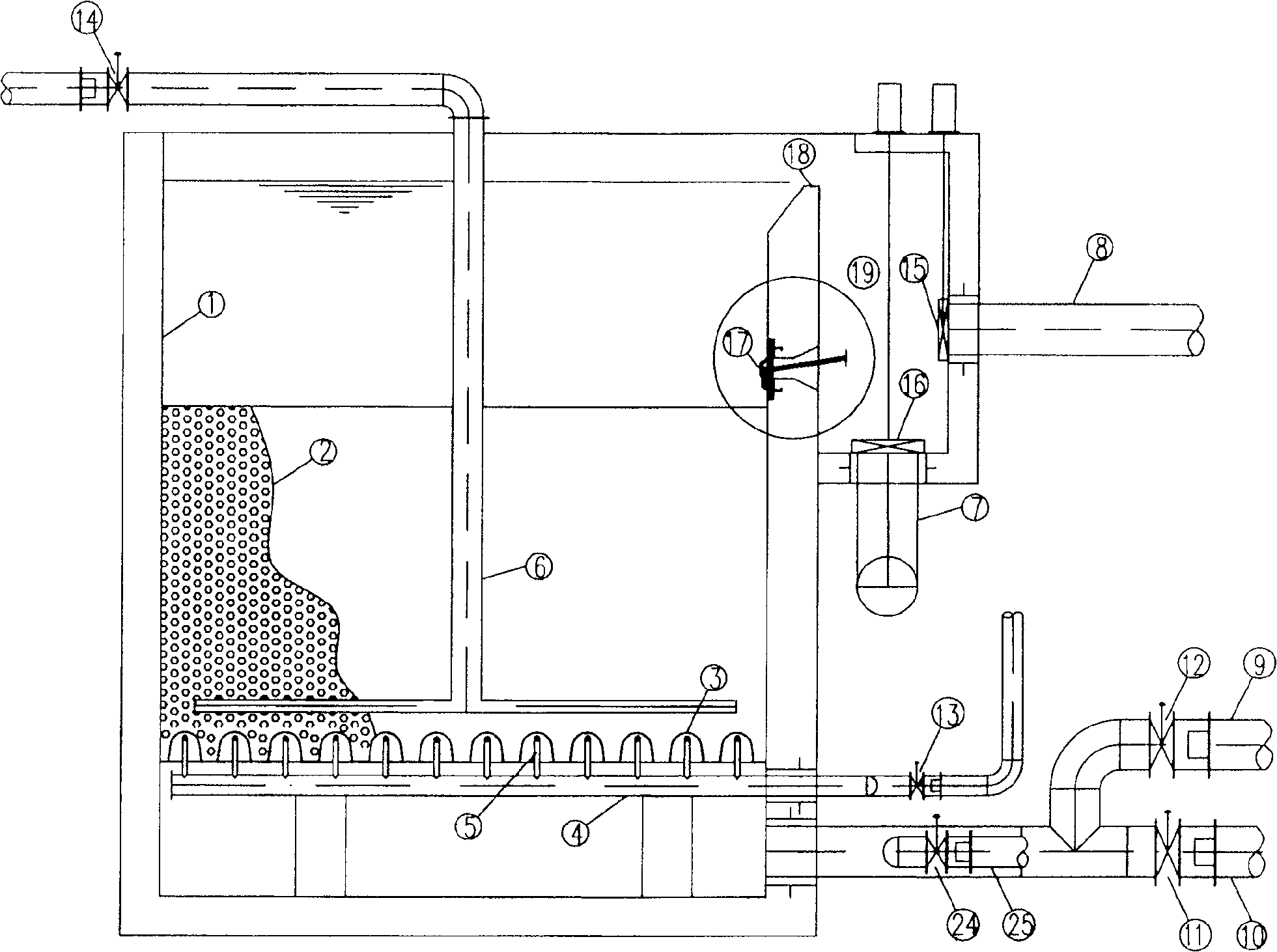 Non-blocking aeration biological filter