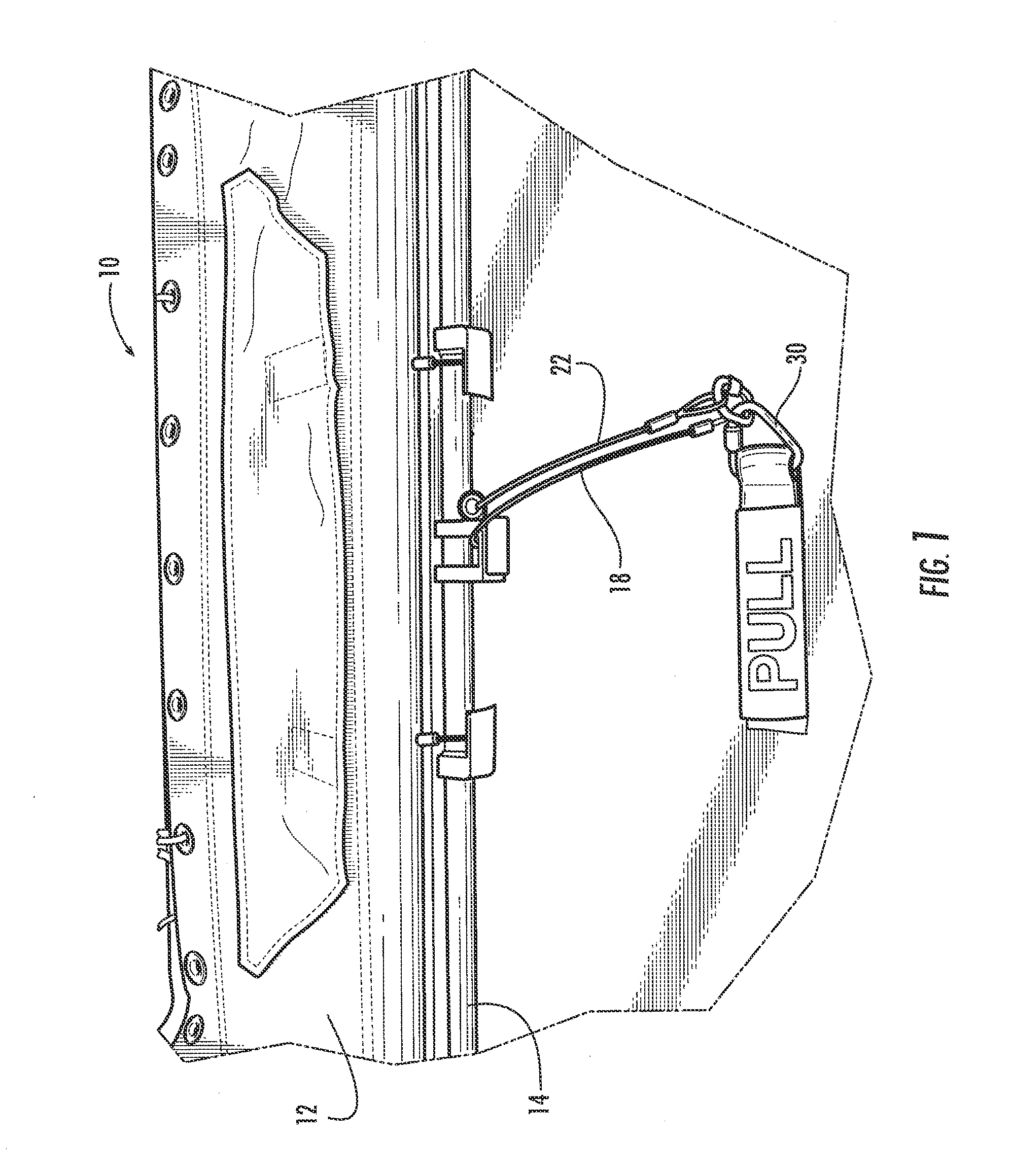 Emergency evacuation systems door restraint lanyard for aircraft