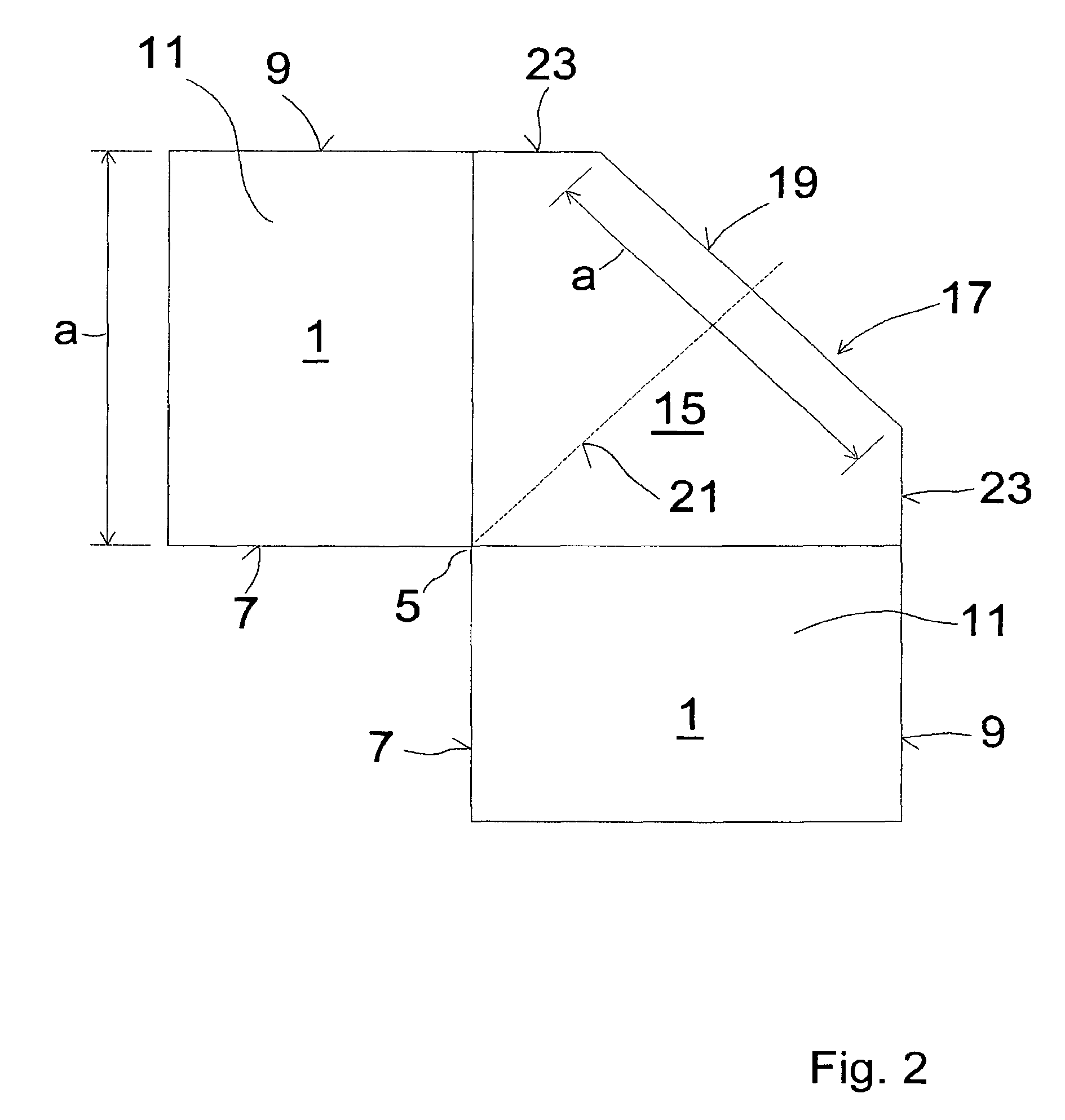 Waveguide bend having a square shape cross-section