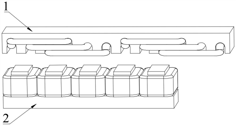 Long-stator linear motor structure for maglev train and maglev train