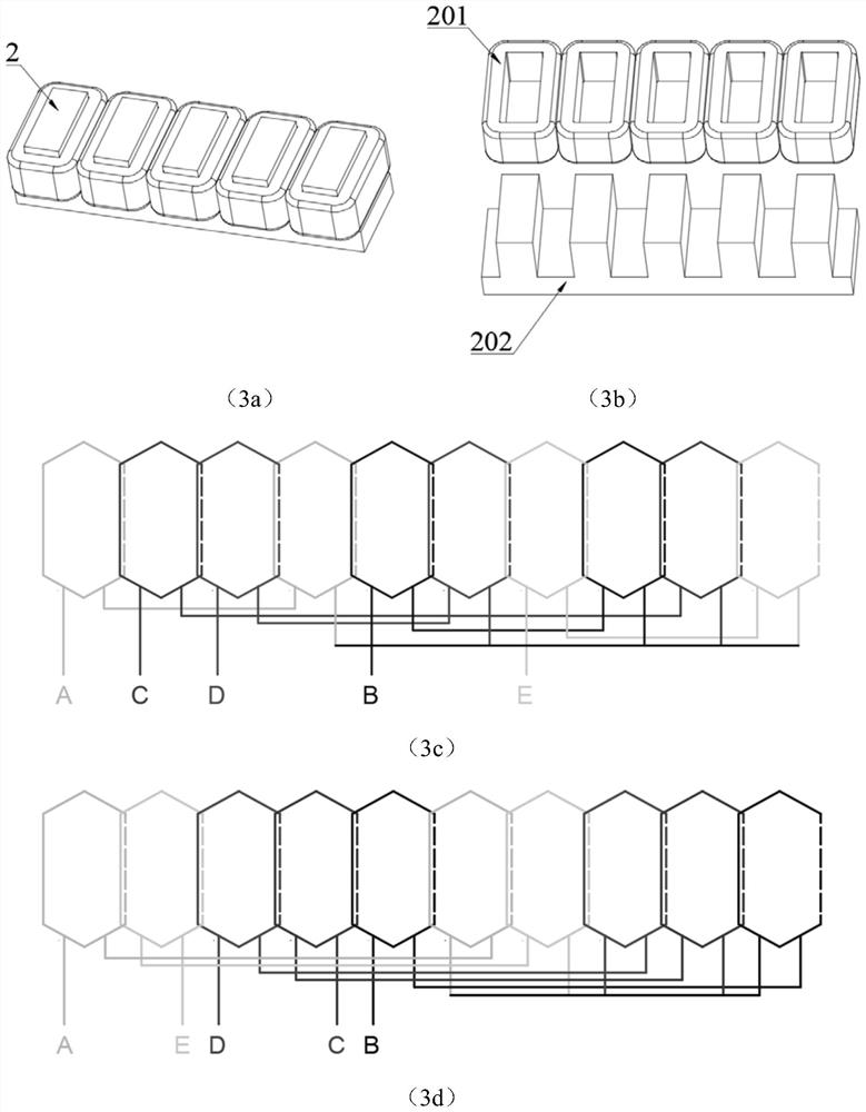 Long-stator linear motor structure for maglev train and maglev train