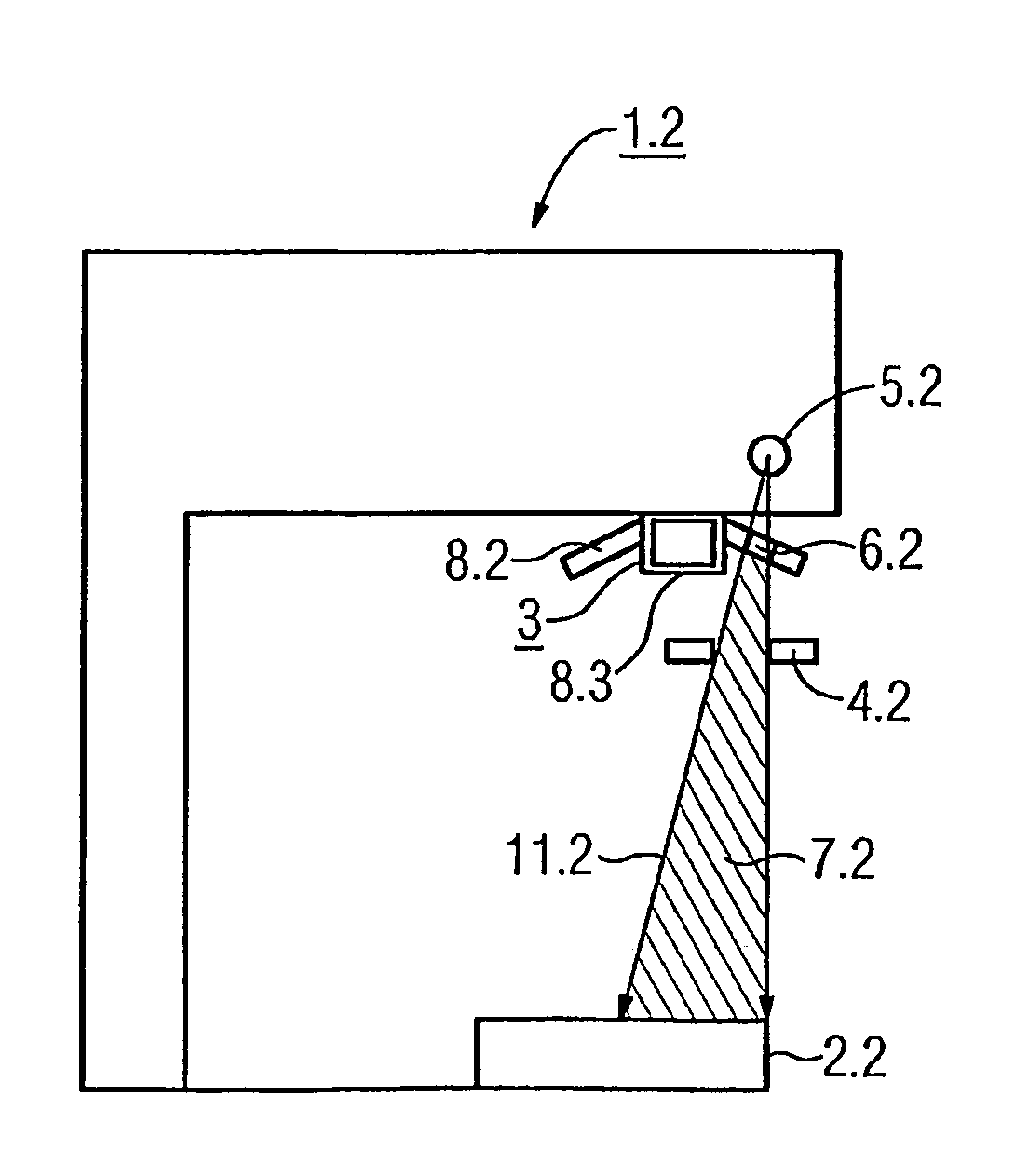 X-ray apparatus and mammographic x-ray apparatus with an indicator