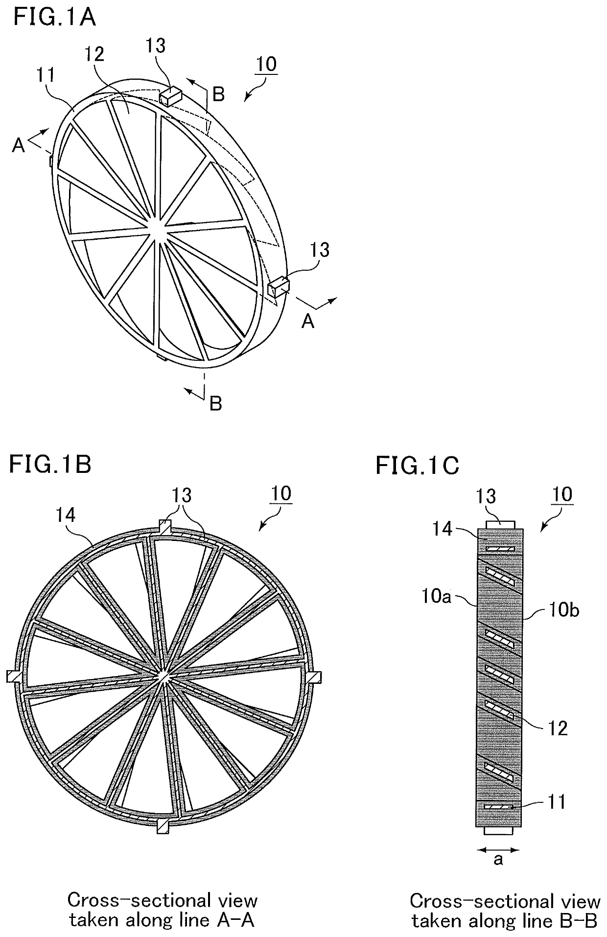 Diffusing member, exhaust gas purification device, and use of diffusing member in exhaust gas purification device