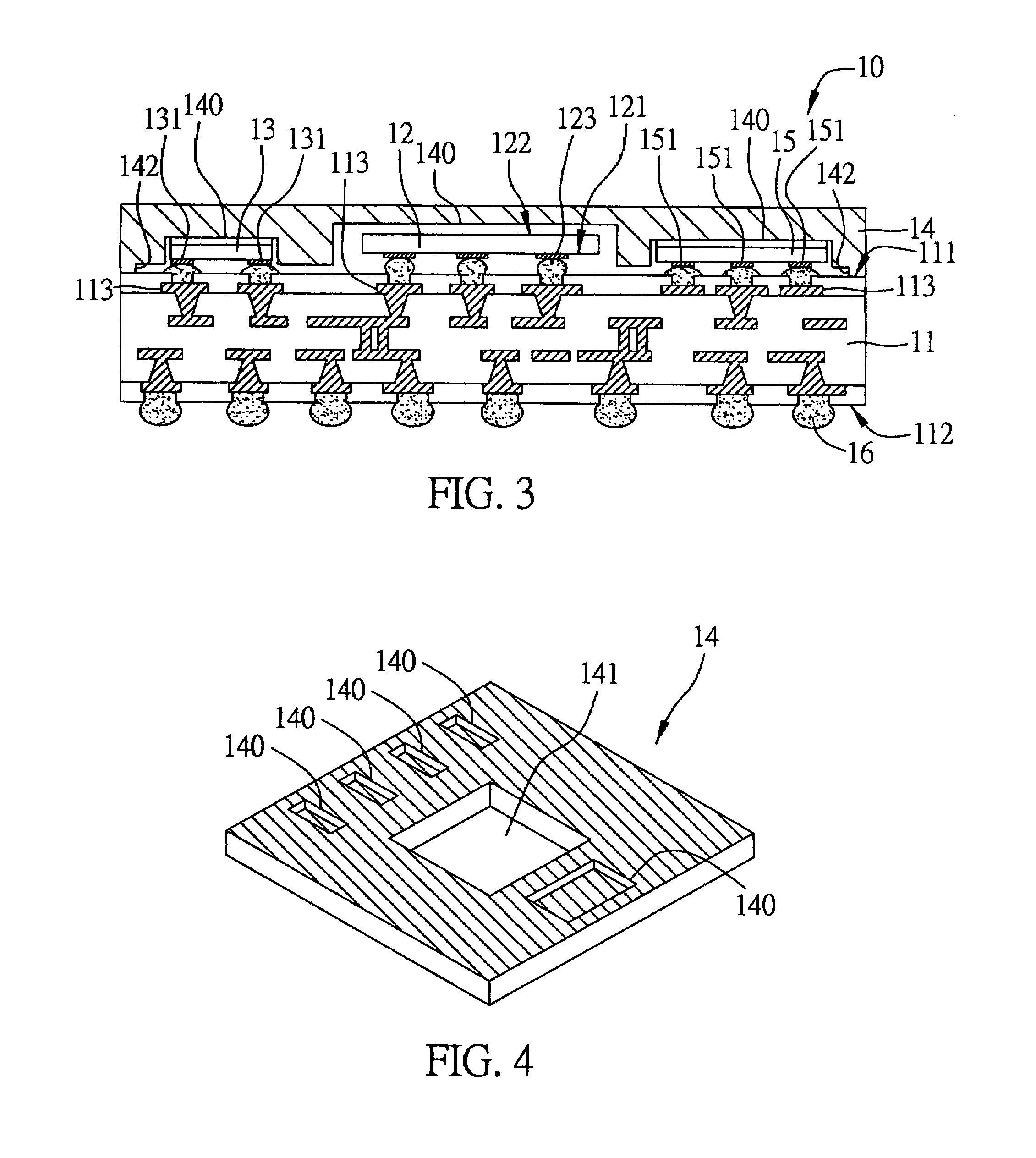 Heat sink structure with embedded electronic components for semiconductor package