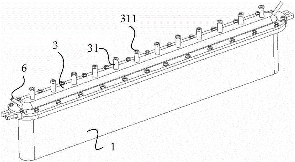 Linear evaporation source and evaporation plating device