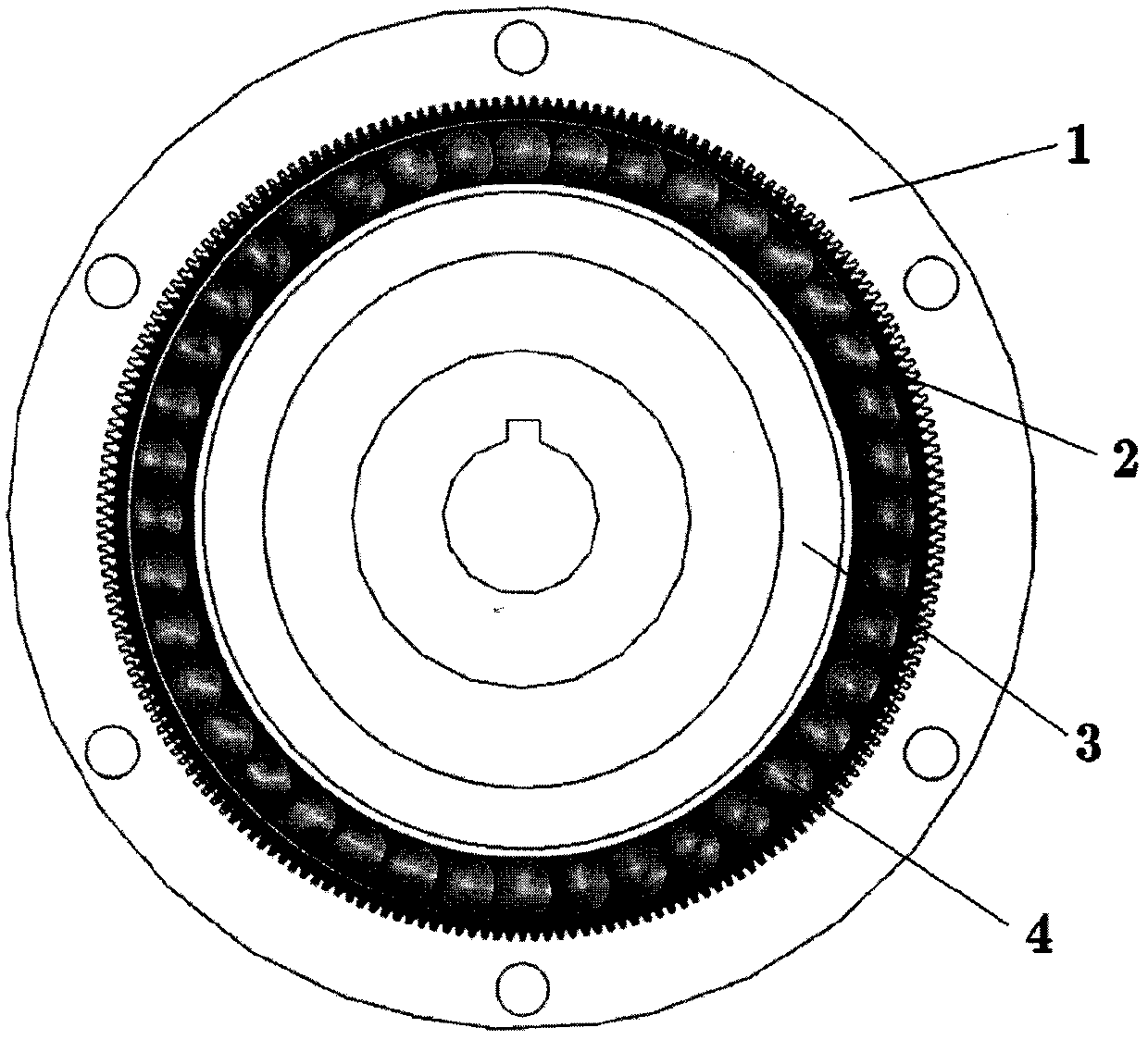 Design for three-circular-arc tooth profiles of continuous conjugate cup-shaped or silk-hat-shaped harmonic gear