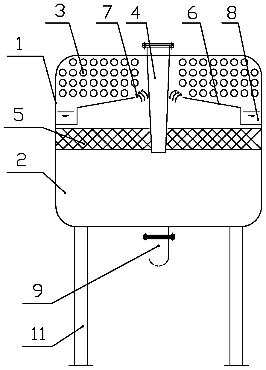 Straight-through-type phase-change heat-exchanging device