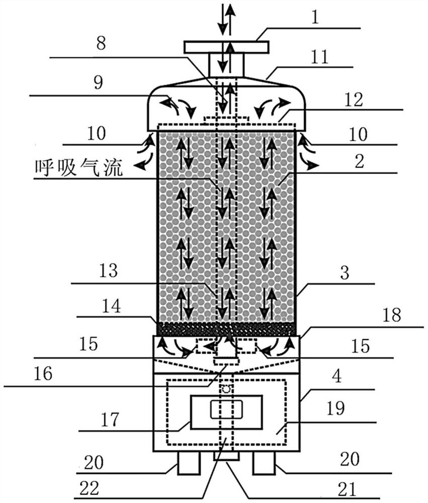 An upper air inlet and outlet type maintenance-free moisture absorber and its heating assembly and control method