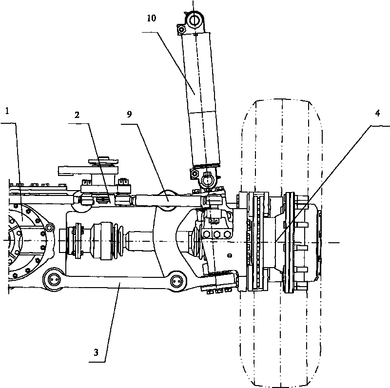 Heavy-load type oil-gas spring independent suspension steering drive axle