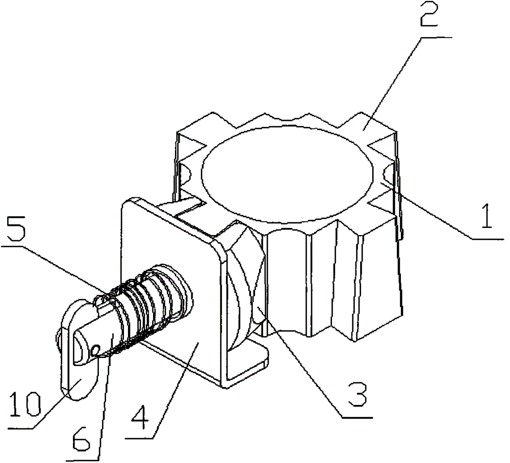 Inserting key slot type steel pipe support frame connecting device