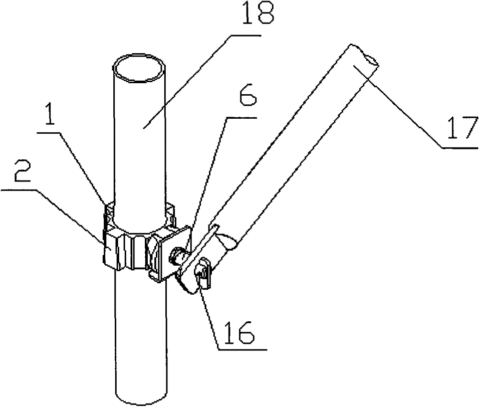 Inserting key slot type steel pipe support frame connecting device
