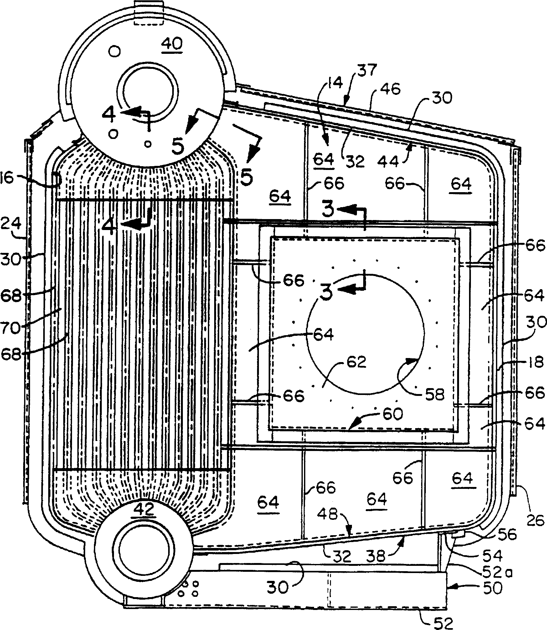 Package boiler of unitary construction