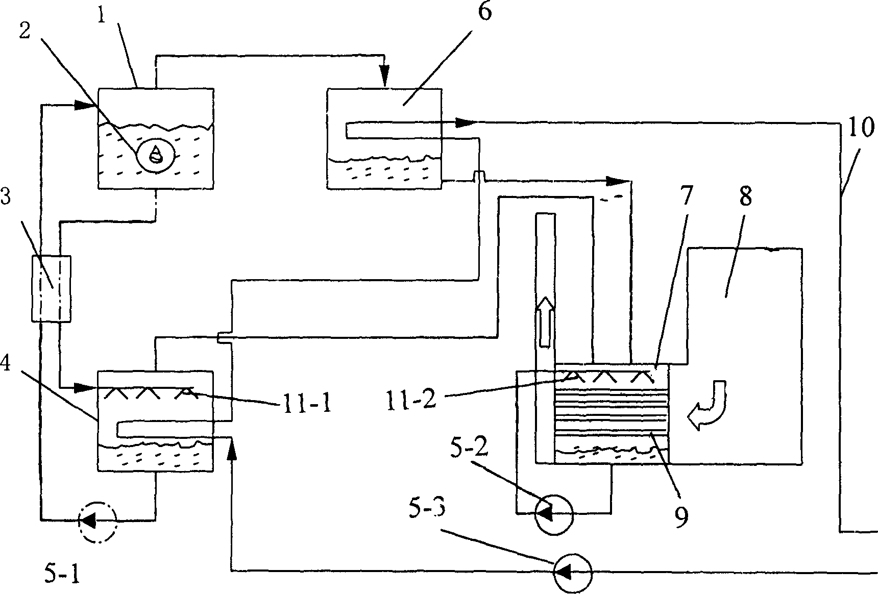 Heat supply device capable of recovering aqueous vapour latent heat in fuel gas, fuel oil boiler flue gas