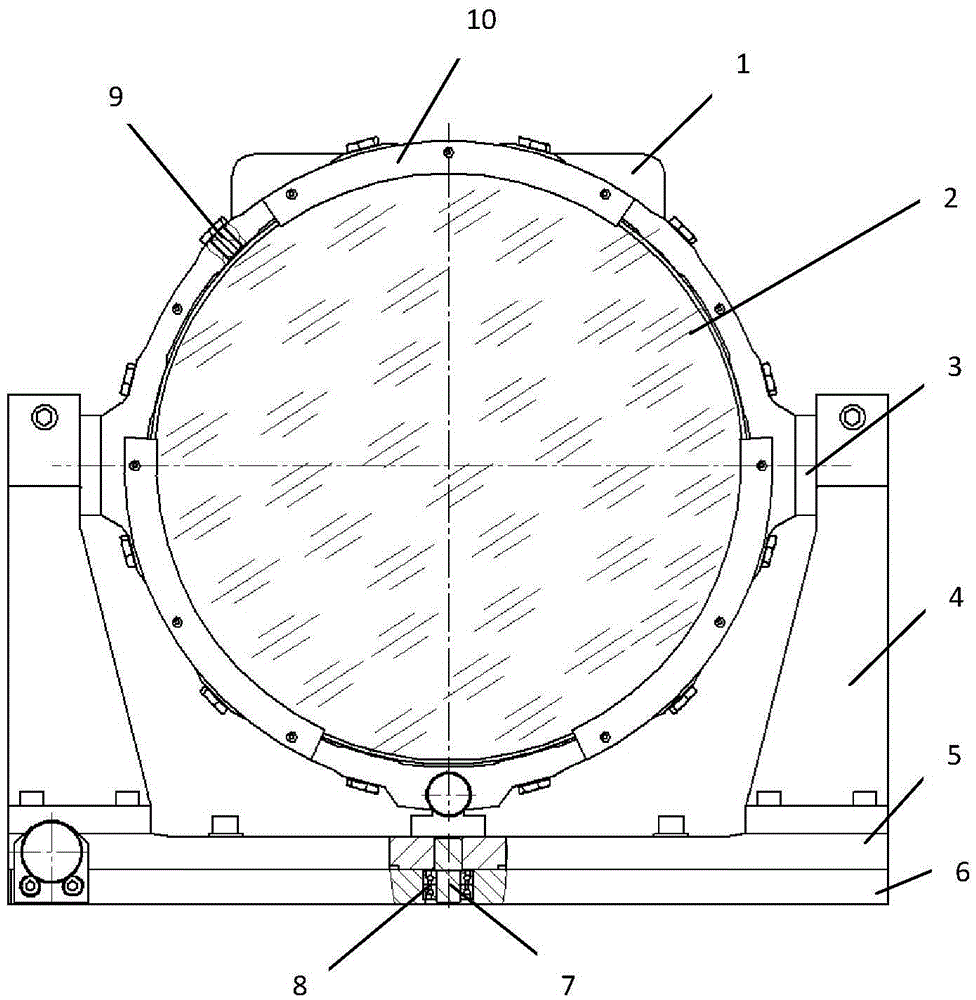 Two-dimensional rack for circumferentially supporting wide aperture reflector