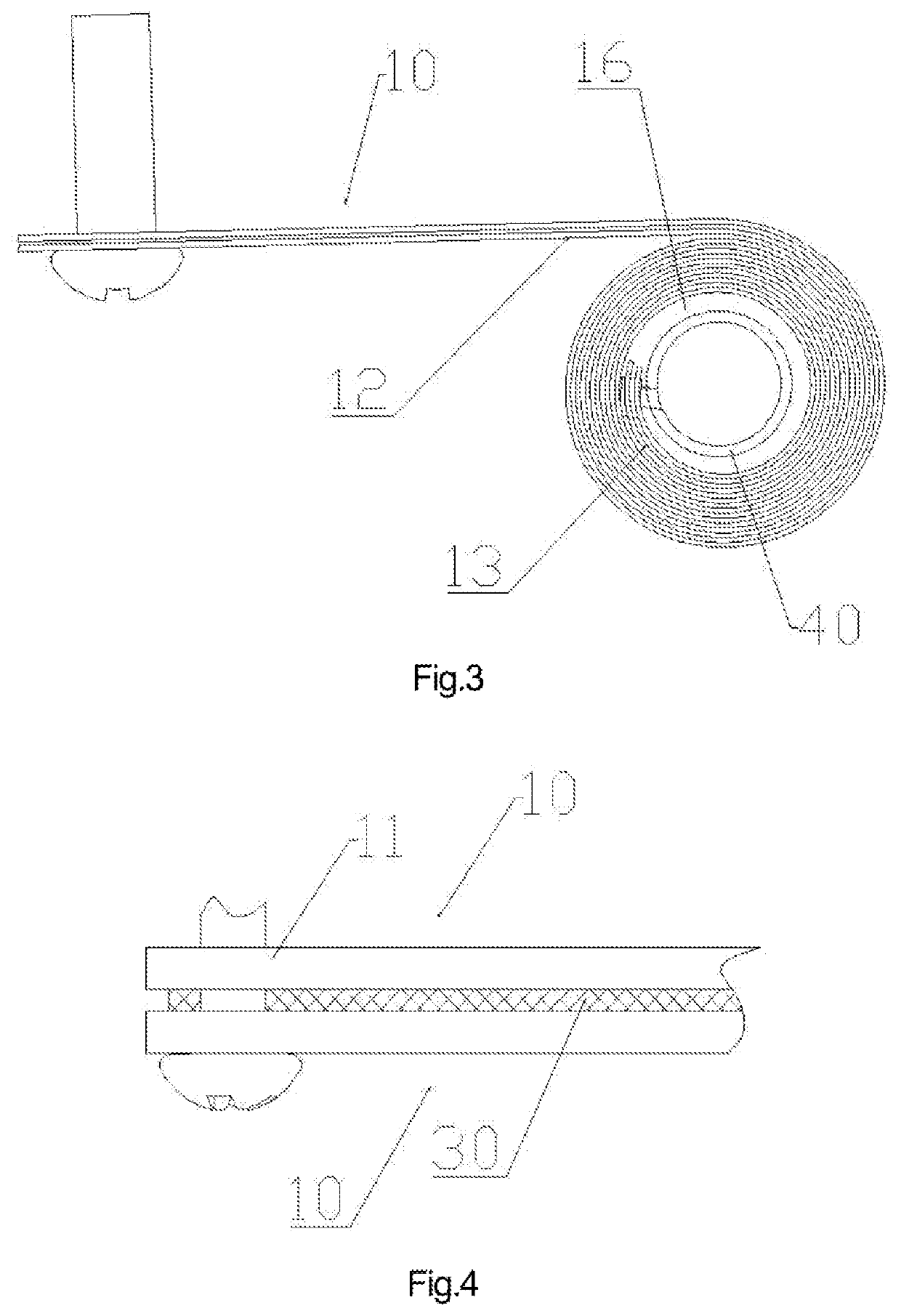 Multilayer wind spring for a display support and lifting support thereof