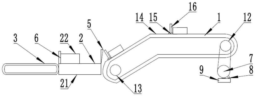 A conveying device for hollow brick production