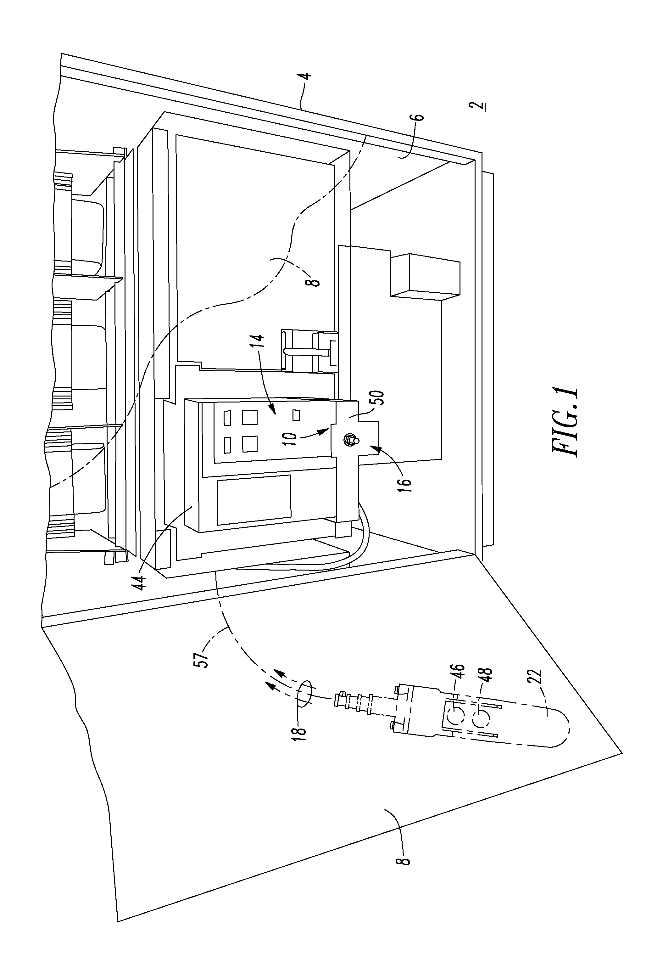 System, network protector enclosure, and automatic racking system