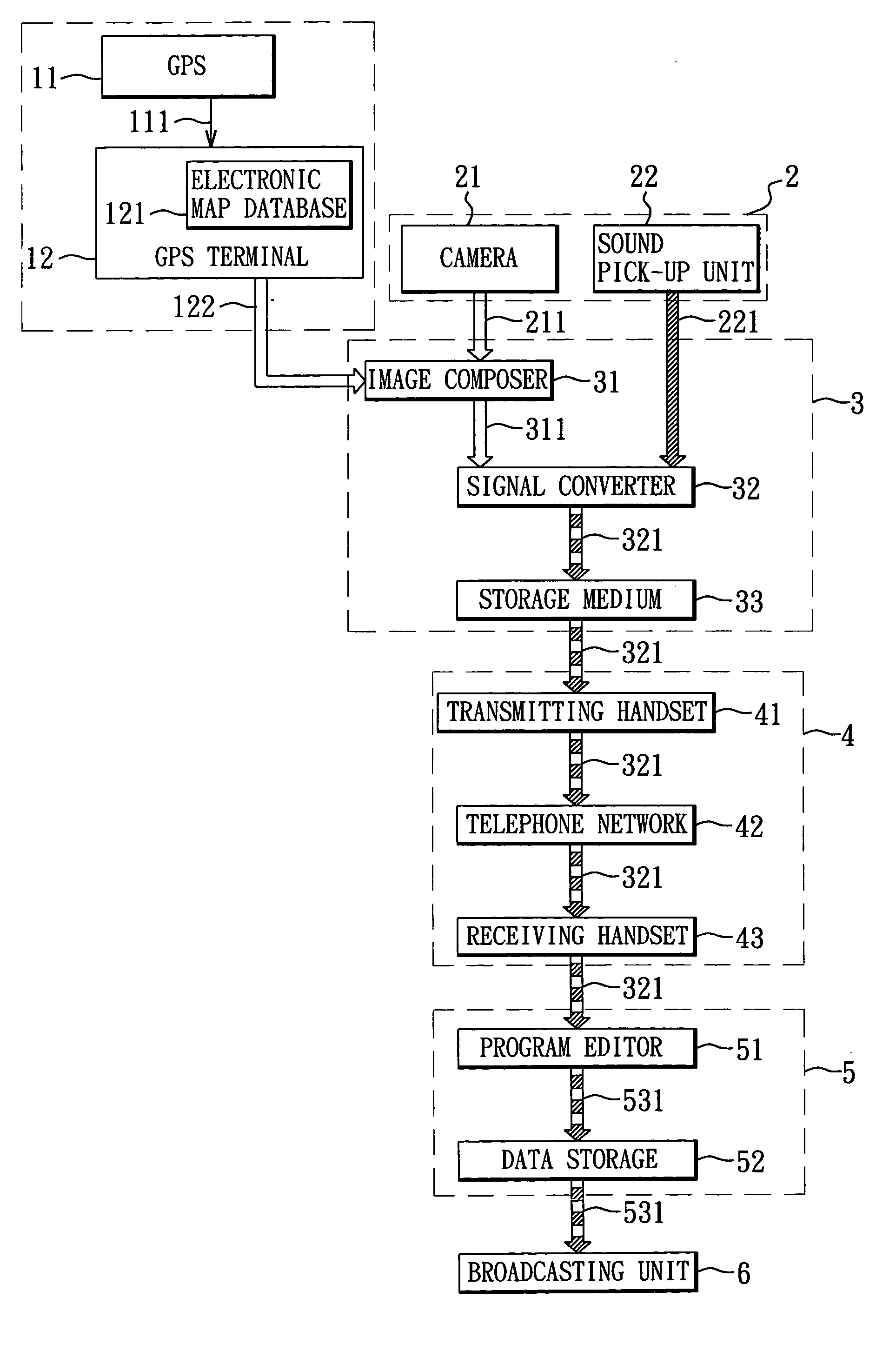 Method of generating a composite output including a live image portion and an electronic map portion