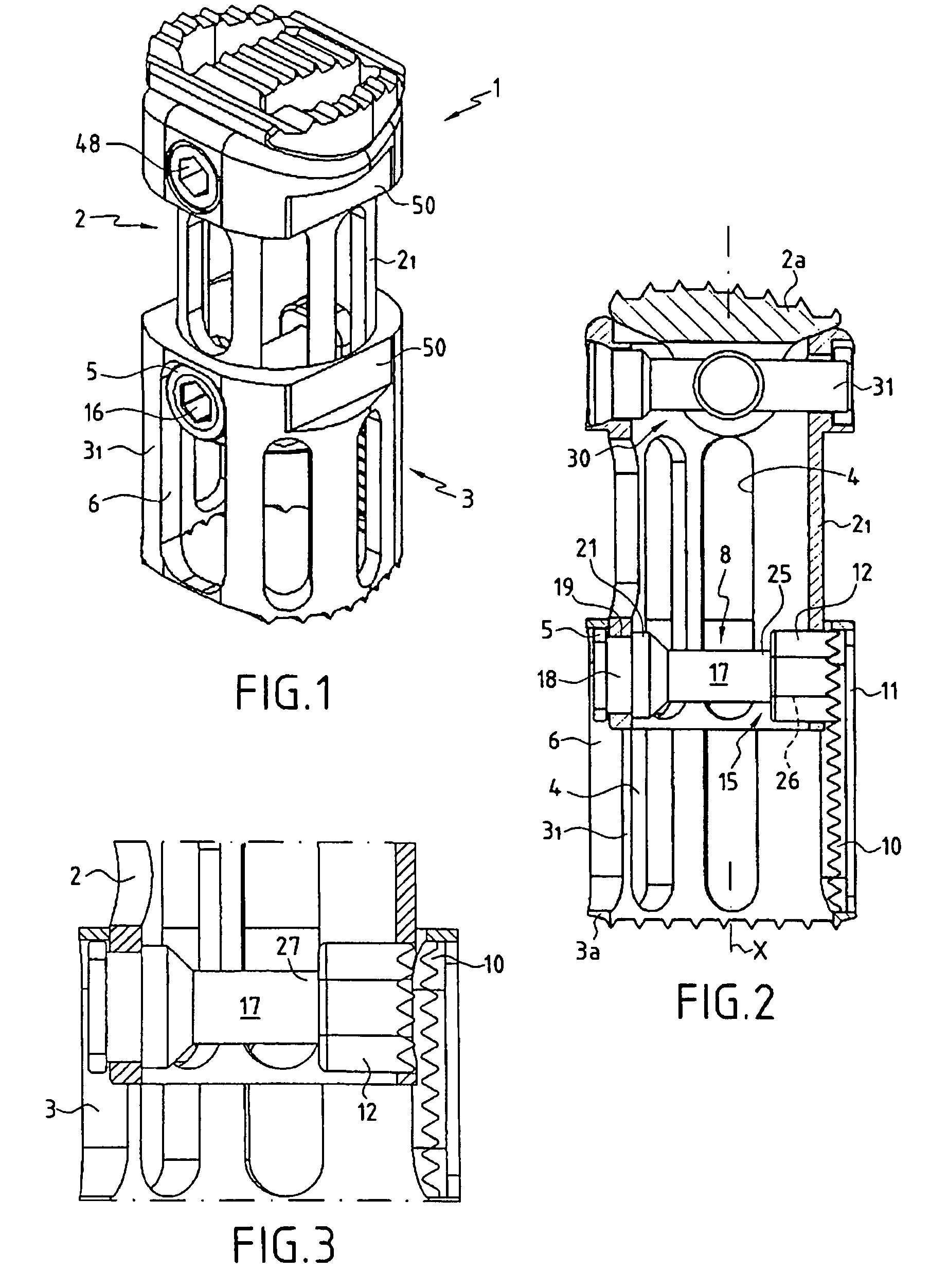 Vertebral replacement and distraction device for placing said implant