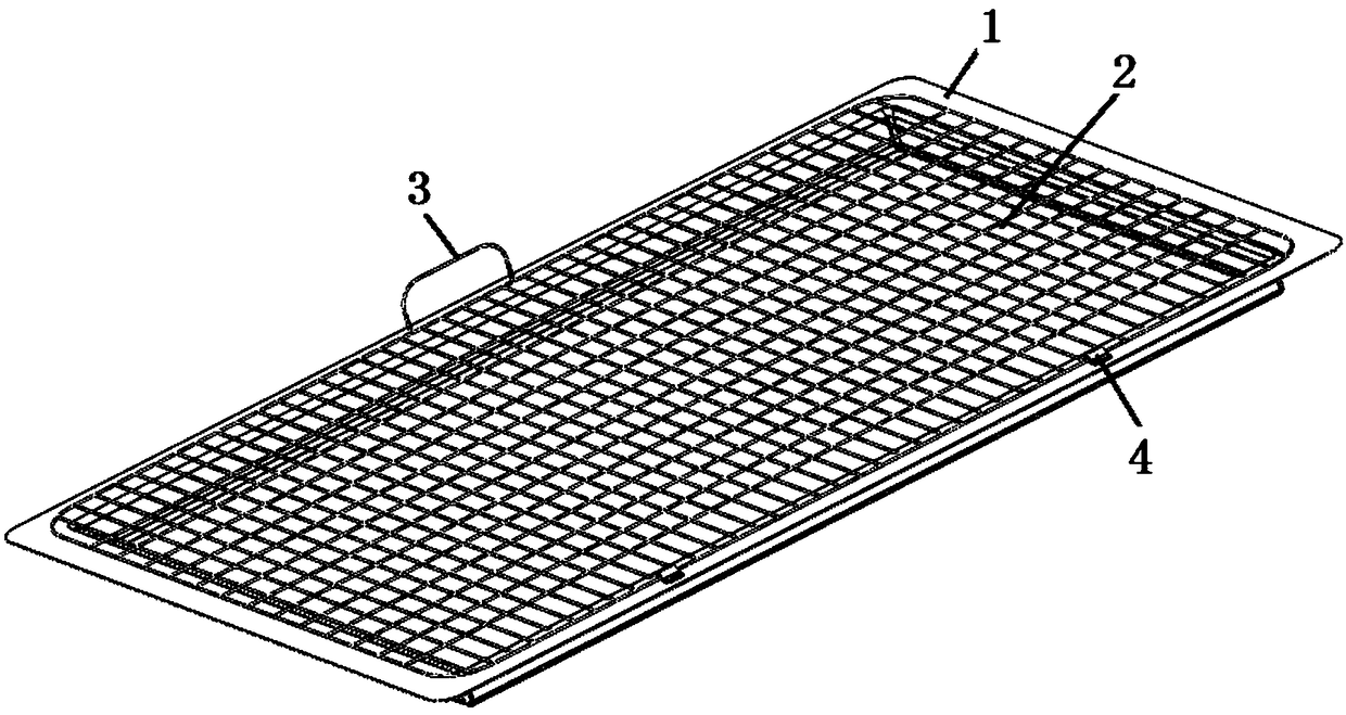 Anti-bending pallet used for baking crust of cooked rice