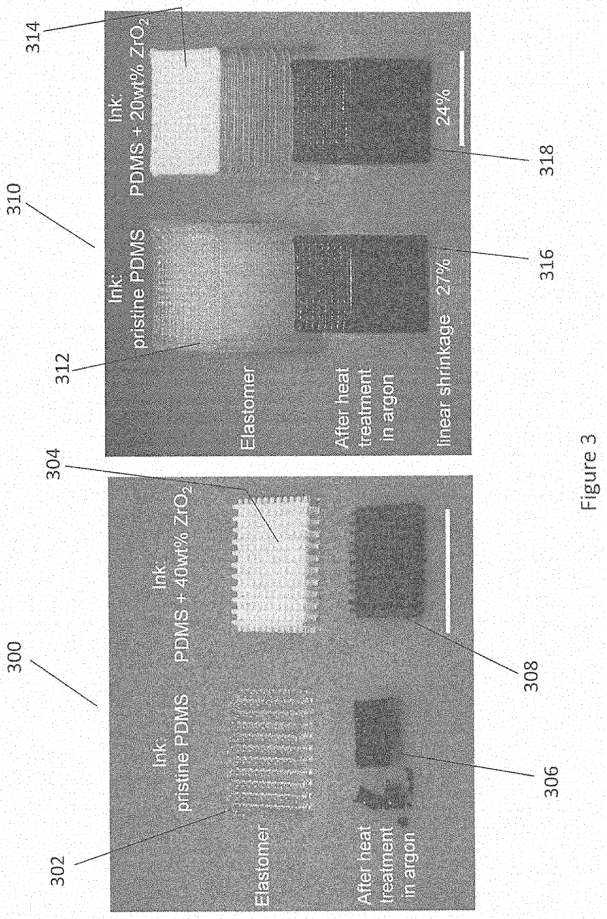 Systems and method for four-dimensional printing of elastomer-derived ceramic structures by compressive buckling-induced method