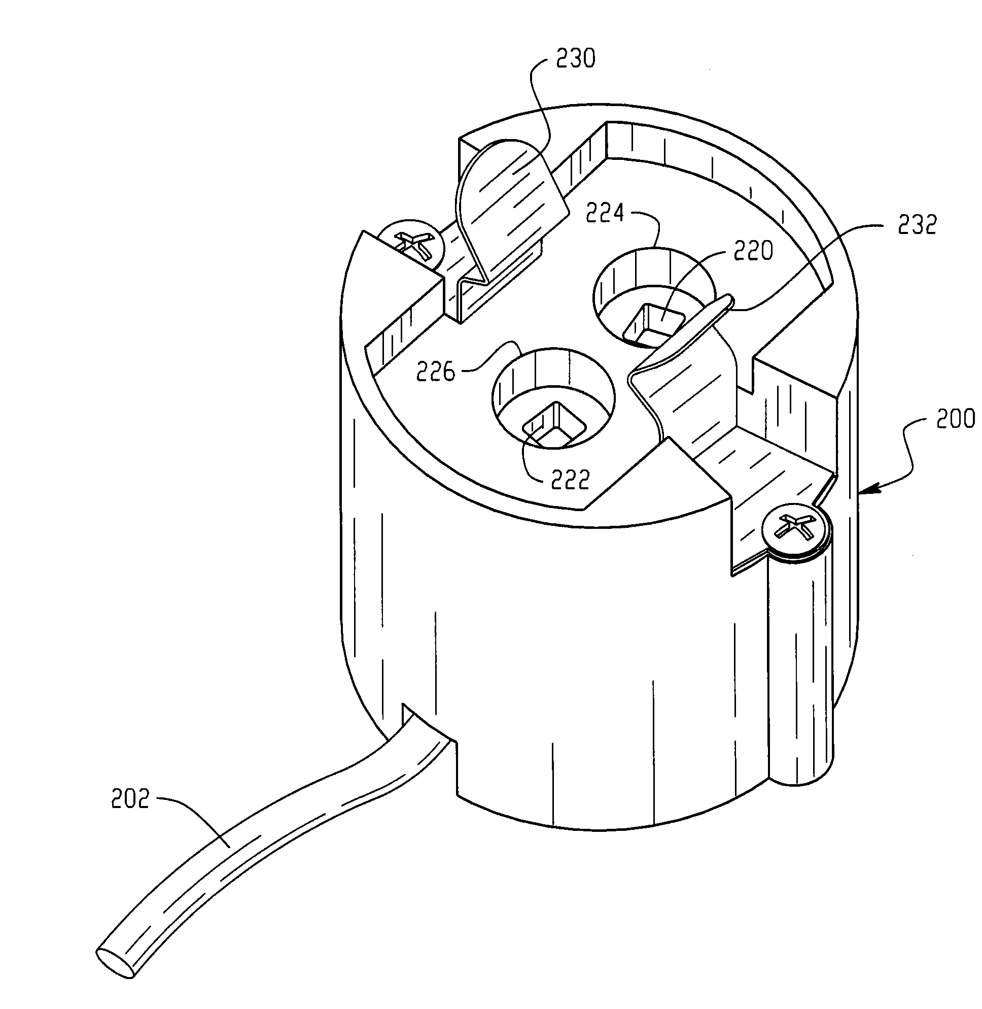 Igniter integrated lamp socket for hot re-strike of discharge lamp