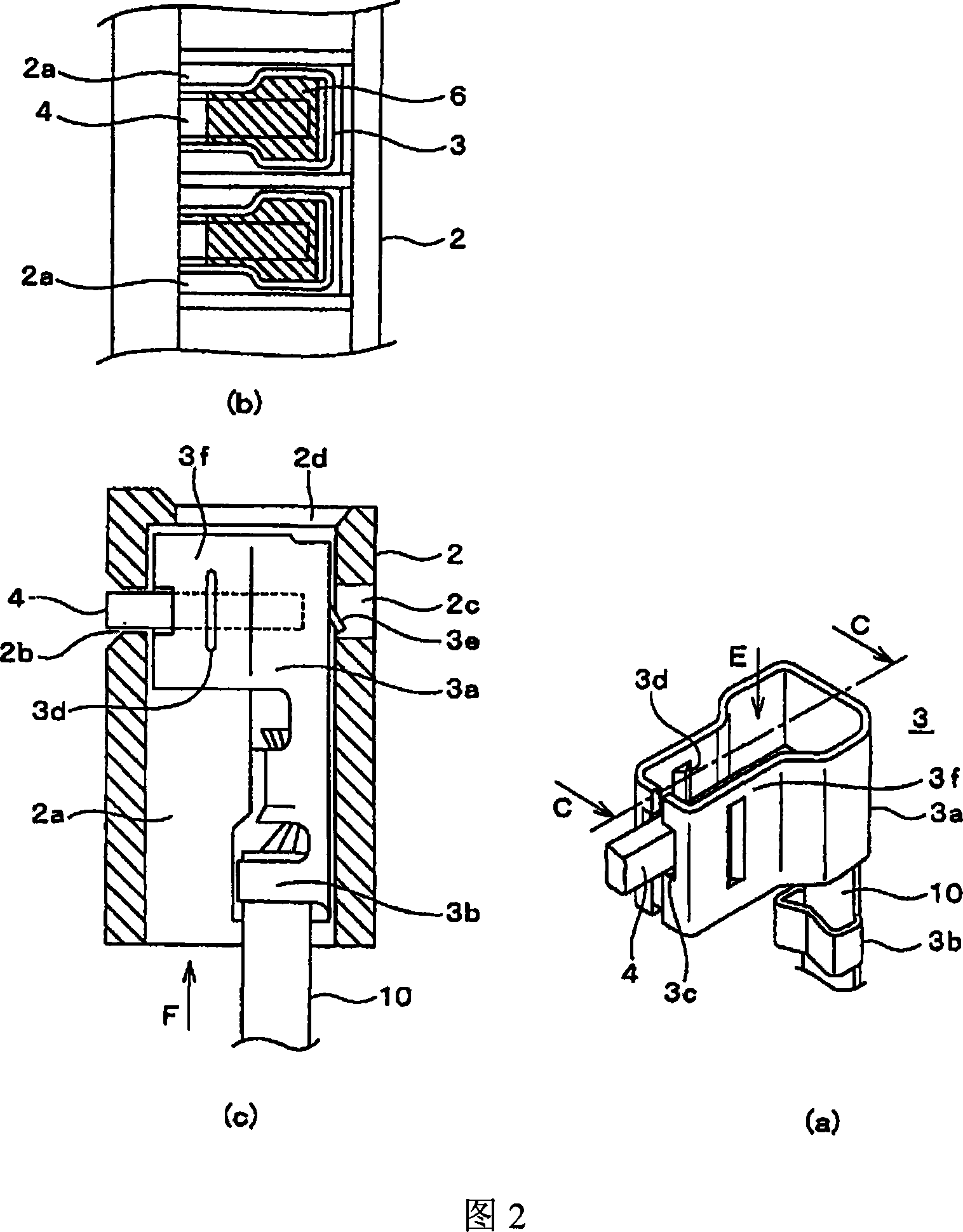 Connector, conducting connecting structure and method