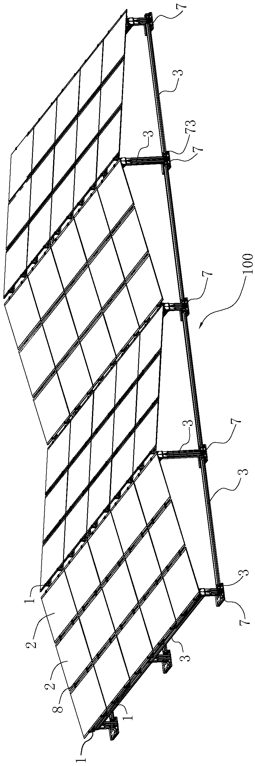 Connecting piece and solar panel installation support with same